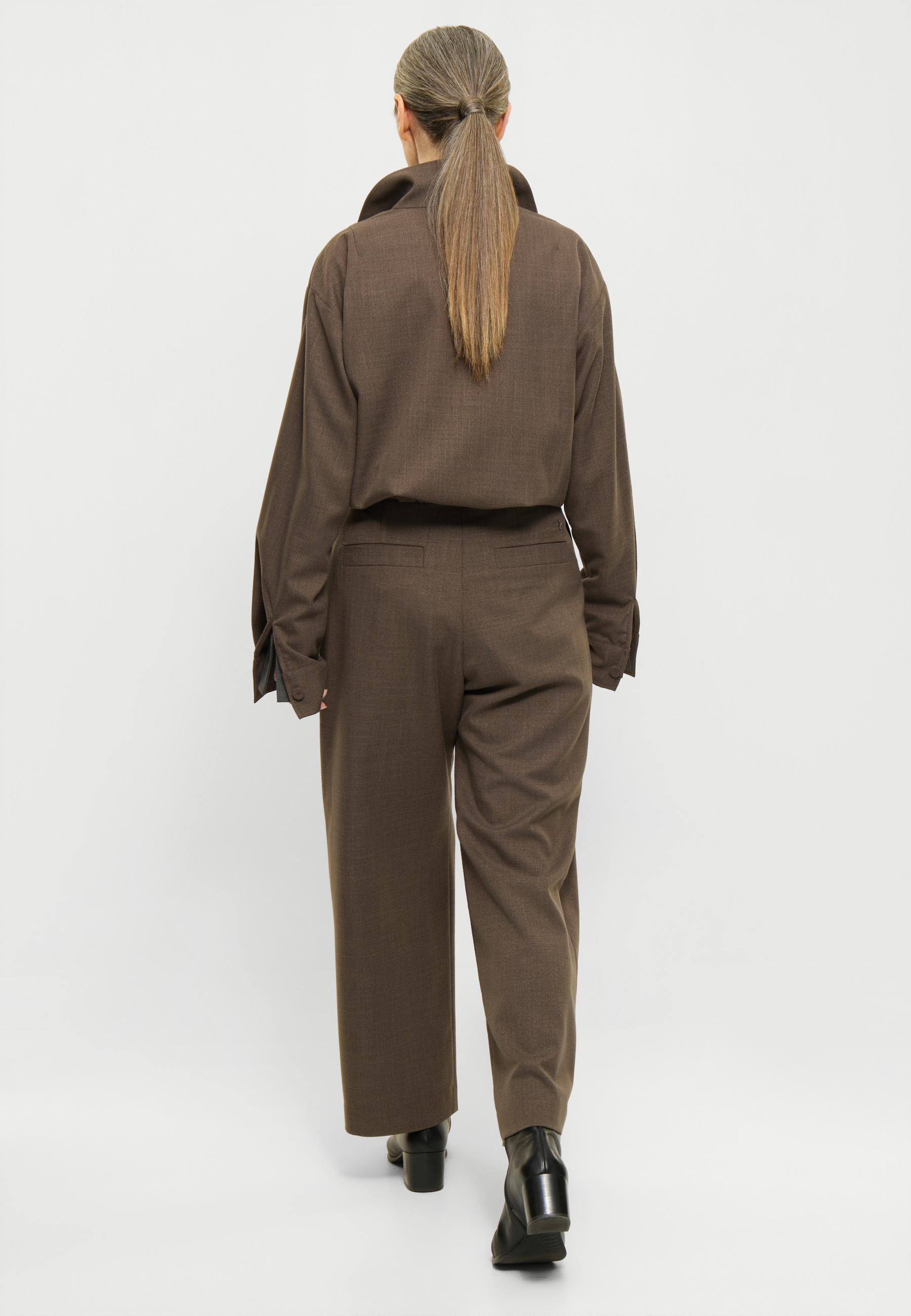 Elvine Admira Pants Brown Melange Damen Bundfaltenhose braun